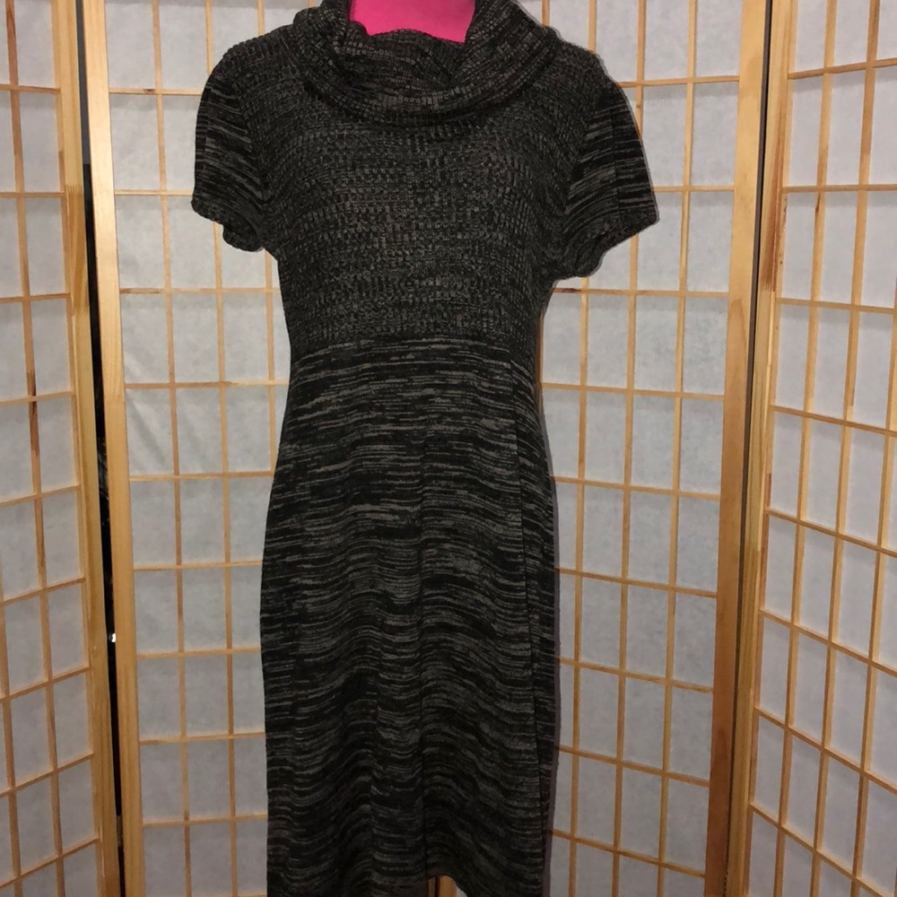 Calvin Klein cotton knit dress sz XL Black/tan